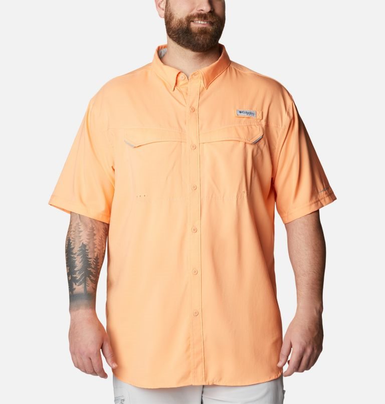 Men\'s Columbia PFG Low Drag Offshore Short Sleeve Shirts Orange | Plus Size CA-O81L3
